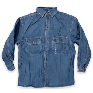 Darc Sport Men's Wolves Club Embroidered Denim Work Shirt Jacket - Indigo